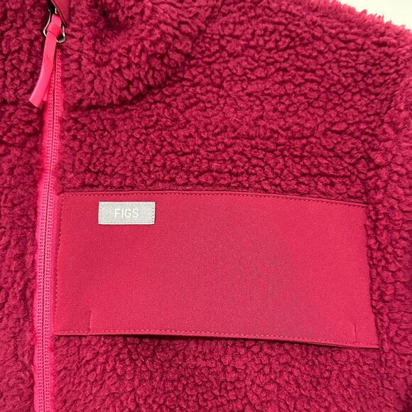 FIGS Deep Cranberry High Pile Fleece Jacket – Sold Out – Excellent Condition - Picture 5 of 5